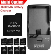 New 3600mAh Battery For PSP Slim 2000 3000 2001 Rechargeable with Wall Charger
