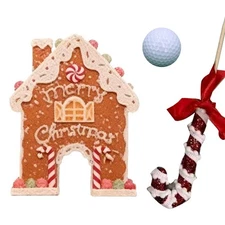 Gingerbread Golf Game Set Indoor Family Challenge Game Christmas Fun Golf Gifts