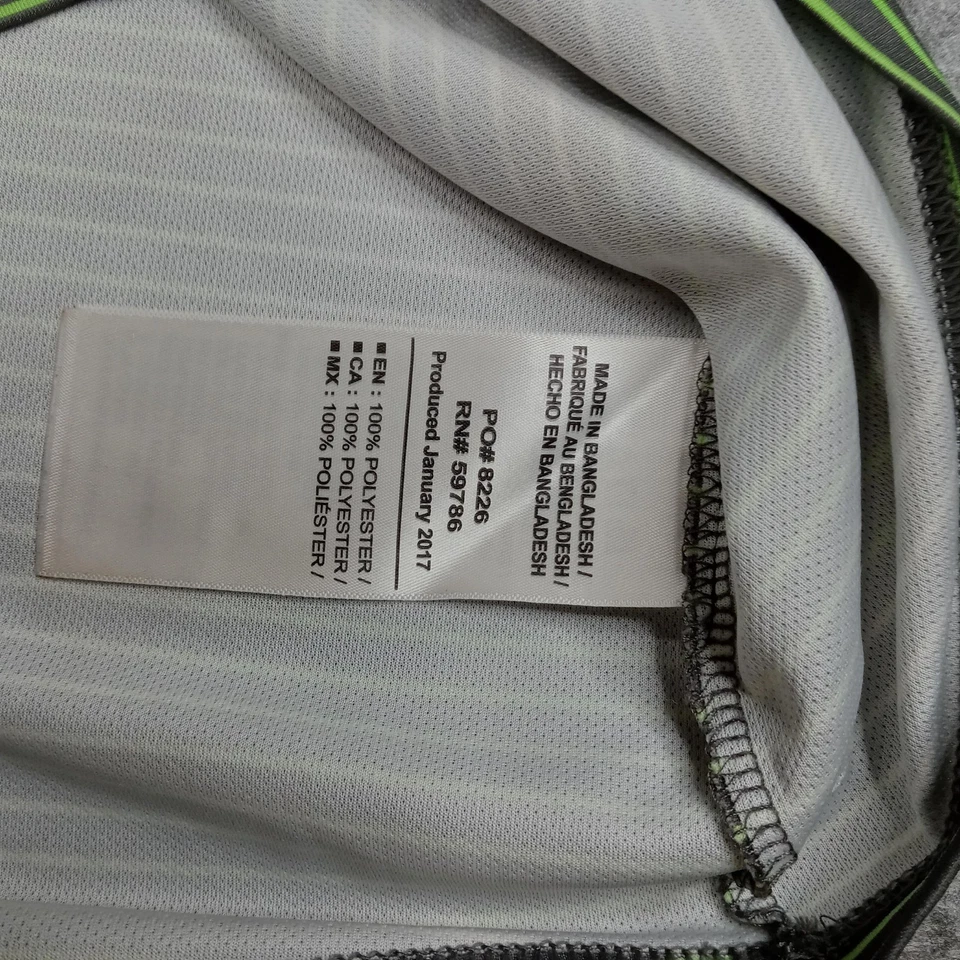 Camisa Mitre Para Hombre Grande Verde Gris Rayas Rendimiento Atlético Raglán Poliéster Foto 3 de 4