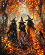 Paint by Numbers Kit for Adults, Fall Adults Paint by 16x20Inch Halloween-1