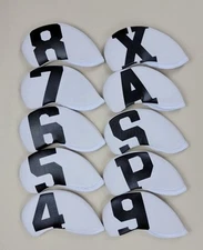 Nylon Golf Iron Covers 10pcs Set (White)