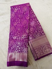 Purple Gold Indian Kanchipuram saree.