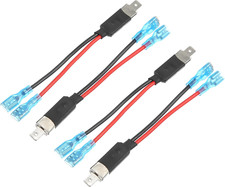 4 Pcs H1 Male LED Headlight Adapter Wiring Harness Socket Extension Converter Ca