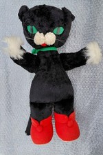 Ancien KERSA ? Cat RARE chat noir mohair  H 47  cm circa 1950