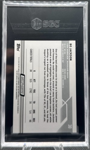 BO JACKSON 2023 Topps Composite #30 Chrome Pink Refractor #/399 Raiders SGC 10 - Bild 2 von 2