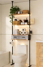 Over The Toilet Storage - 4 Tier Bathroom Organizer Shelf, Freestanding Bathr...