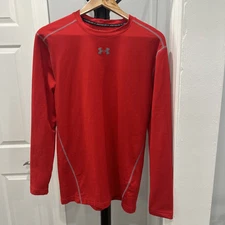 Under Armour LS Shirt Mens XXL Coldgear Compression Performance Red