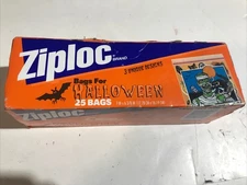 Vintage Ziploc Halloween 25 Storage Bags Mummy Ghosts Pumpkins 1989