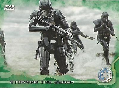 Star Wars Rogue One Series 1: #29 ''Storming the Beach'' Green Parallel Base Card