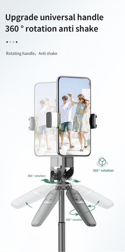 Selfie Stick Handheld Tripod Bluetooth Shutter For iPhone Samsung With Lights - Picture 8 of 18