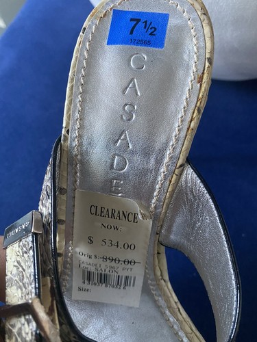Casadei Animal Print Python Leather Sandals Sz 7 1/2 Stilettos High Heels - Picture 7 of 11