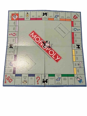Vtg 65th Anniversary Monopoly Replacement Game Board And Rule Card Good Shape