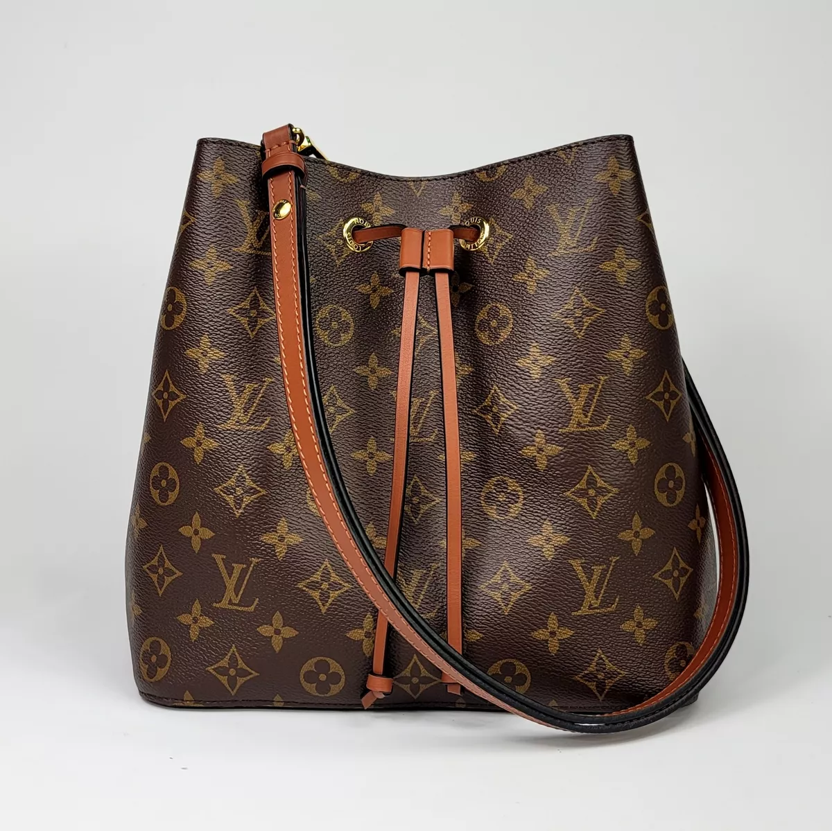 LOUIS VUITTON NeoNoe MM Monogram Caramel Brown Leather Shoulder