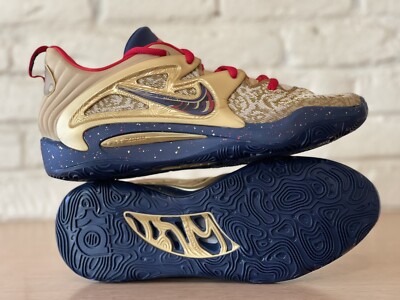Nike KD15 Olympic Metallic Gold Navy Red DC1975-700 Men 13 