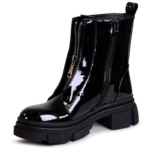 Stivaletti donna plateau worker biker boots zip - Foto 5 di 12