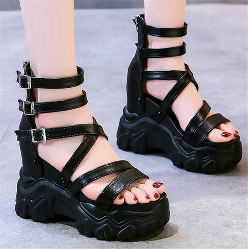 Women's Summer Strappy Gladiator Sandals Platform Wedge High Heels Open Toe  Shoe | eBay
