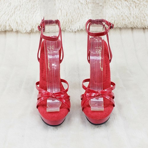 Sensuales 638 Red Patent 6" Tacones Altos Plataforma con Correas Sandalia Zapatos en Casa - Imagen 6 de 11
