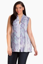 MYNT 1792 Women`s Zipper Neckline Top In Cool Neon Snake Plus size 4X