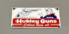 VINTAGE 12” HUBLEY GUN TOY PORCELAIN SIGN GAS OIL CAR TRUCK MOTORCYCLE