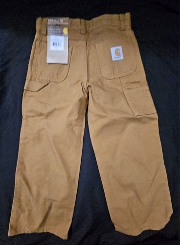 Carhartt Canvas Pants Size 4T Brown Carpenter Cargo Pants - Picture 3 of 6