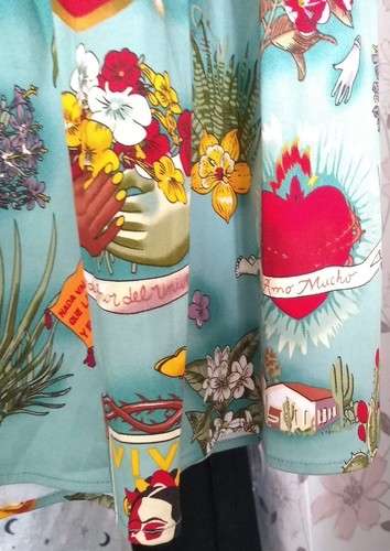 Nueva Falda Artística Portátil GRACE KARIN Damas Azul Mar Estilo Retro VIVA FRIDA Reino Unido L - Imagen 9 de 12
