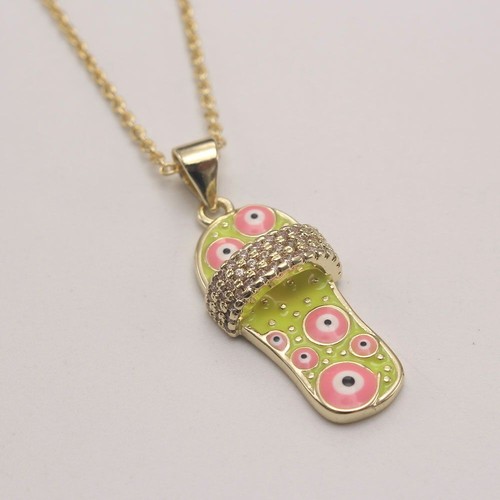 Slipper Shaped Pendant Charm Necklaces Women Fashion Jewelry Chains Necklace 1pc - Picture 19 of 22