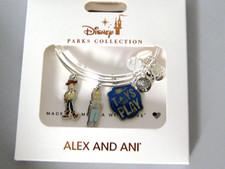 Disney Alex & Ani Toy Story Double Bangle Bracelet Woody Bo Peep Silver Tone