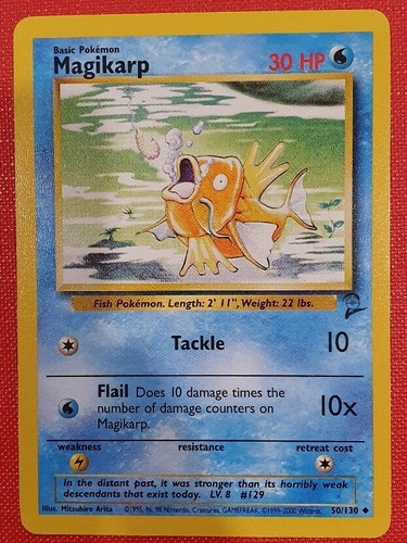 Pokemon Card Magikarp 50 130 Base Set 2 Excellent Condition Ebay Pokemon Card Magikarp 50 130 Base Set 2 Excellent Condition Ebay