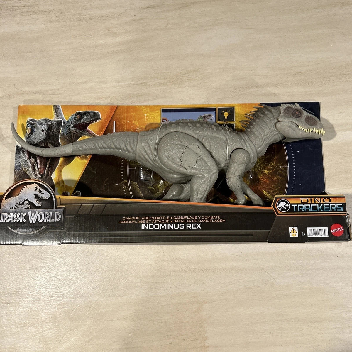 Jurassic World Camouflage 'N Battle Indominus Rex Dinosaur Action Figure  with Lights, Sound & Motion