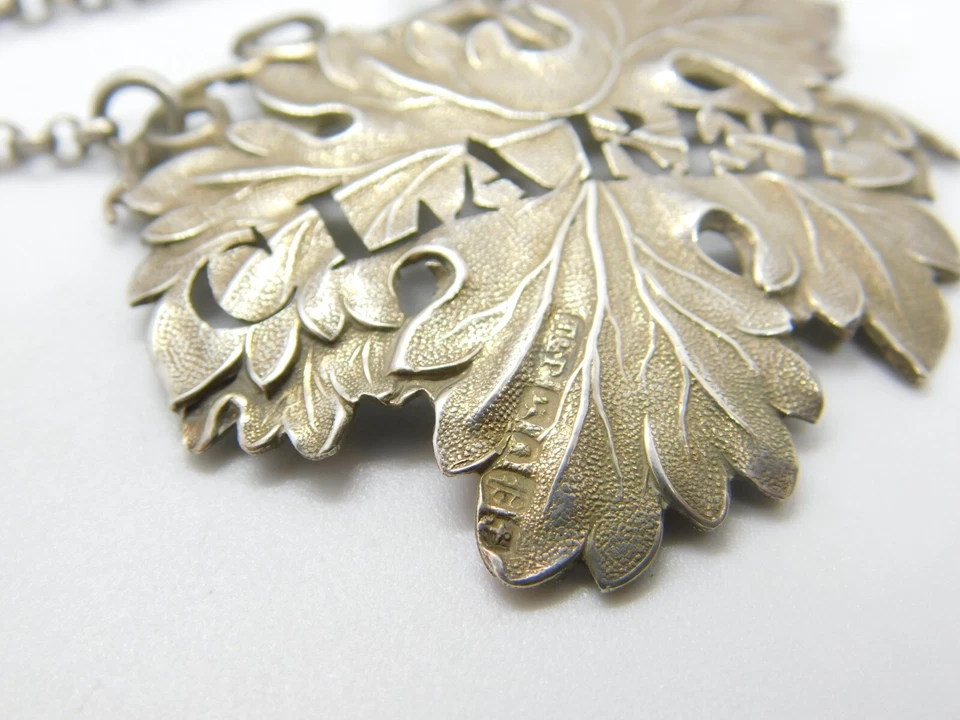 Antigua jarra de plata esterlina georgiana hoja de vid claret etiqueta 1825 Birmingham Foto 4 de 4