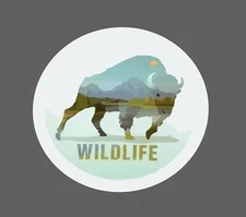 Wildlife Sticker Bison Plains Waterproof Animal Outdoor Nature Gift NEW