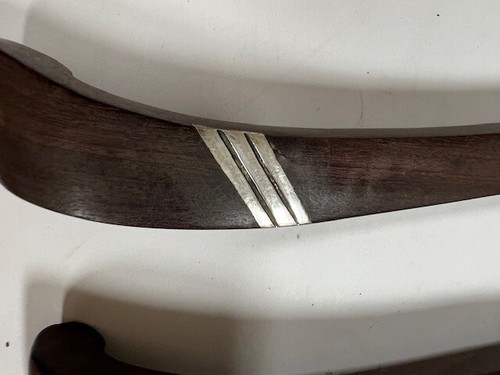 Sterling and exotic wood salad serving set vintage creation - Picture 6 of 23