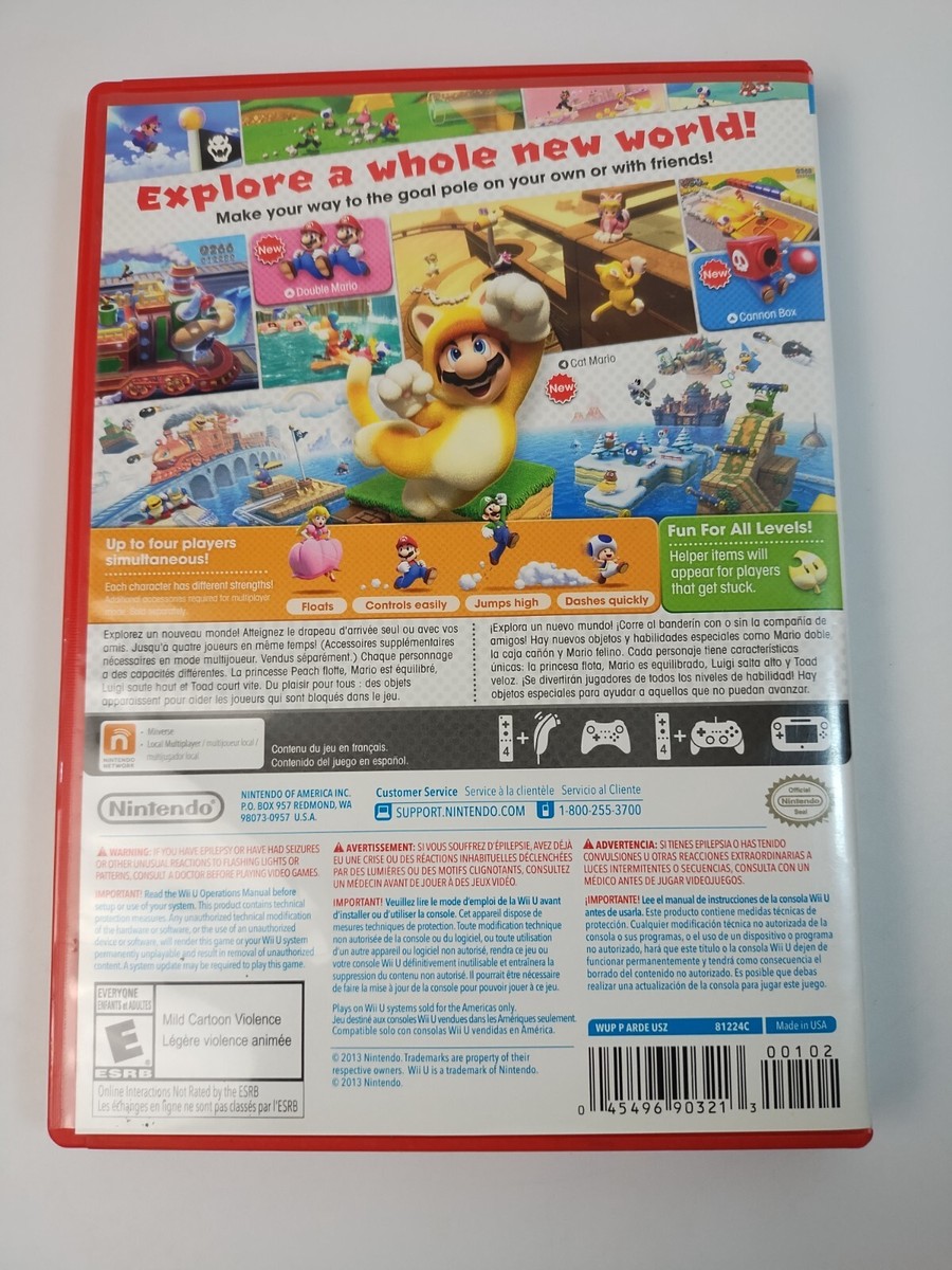 Super Mario 3D World (Wii U, 2013) w/Manual 45496903213| eBay