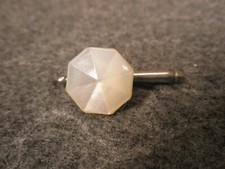 SINGLE 1 7/16"White Octagon Mother of Pearl Vintage Formal Tux Shirt Stud h41