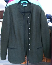 Geiger Tyrol $450 Size 44 Large Boiled Wool Long Jacket Dark Green Austria