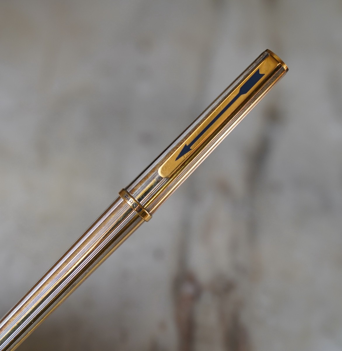 Stylo Plume Parker 85 Vermeil 925 - Plume En Or Massif 18K - Finition écorce - Occasion Prestige