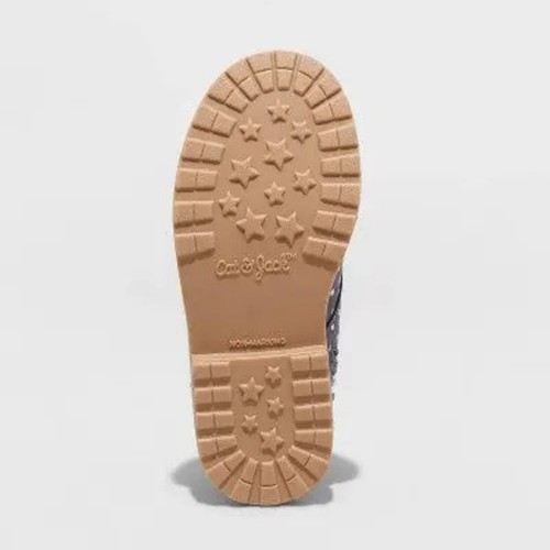 Botas de combate Cat & Jack Giovanna para niñas pequeñas con cordones y cremallera lateral - punto gris - Imagen 3 de 3