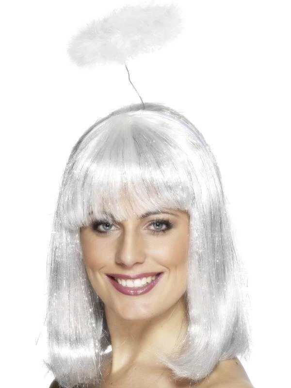 Vestido extravagante Marabou Angel Halo na faixa de cabeça branco Gabriel Natal Presépio - Imagem 4 de 4