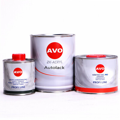 Autolack - Set 2K Acryl für VW LK3A Paprikarot 1,75 Liter mit Härter AVO E0234