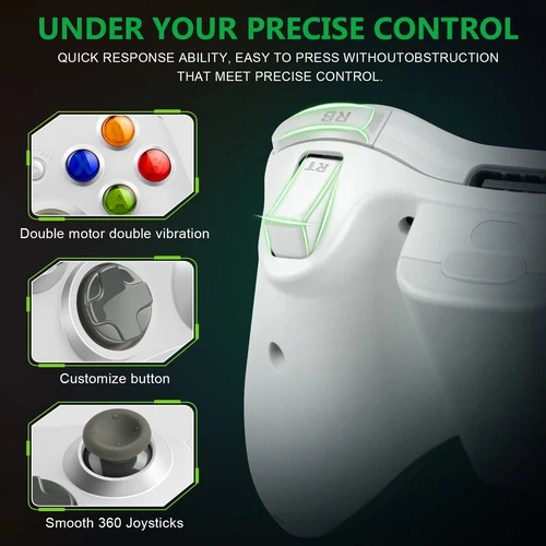 Wireless Controller For Microsoft Xbox 360/ 360Slim/ 360E for Windows 11/10/8/7 - Picture 13 of 36
