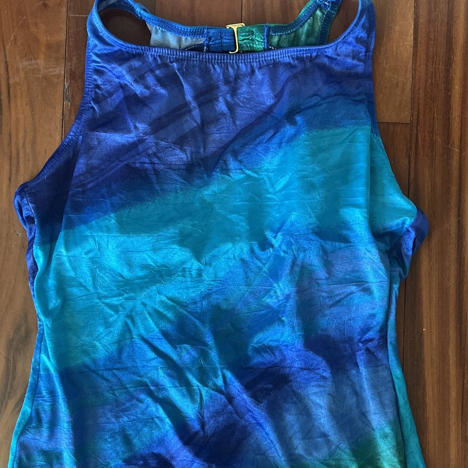 Винтажный купальник 80-х Sirena цельный омбре купальный костюм синий 10 купальный костюм бирюзовый - Изображение 2 из 4
