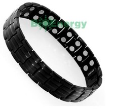 Magnet Magnetic TITANIUM Steel Energy Power Bracelet Health Bio Men's Black Matt