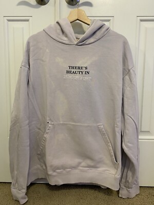 Seek Discomfort Faded Lavender Palm Hoodie Size XL