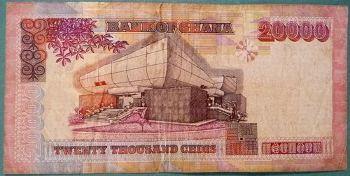 GHANA 20000 20 000 CEDIS NOTE ISSUED 04.08. 2003, P36 b - Picture 2 of 2