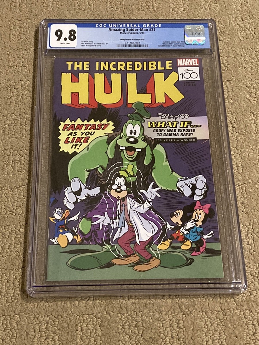 Amazing Spider-Man 21 CGC 9.8 White (Disney 100 Variant-Hulk #1
