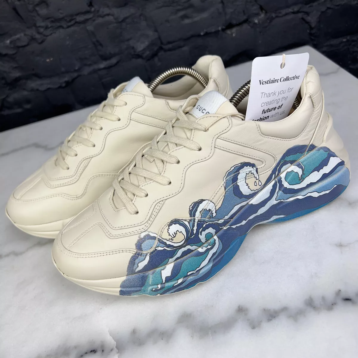 Gucci Rhyton Leather Sneaker With Wave Release