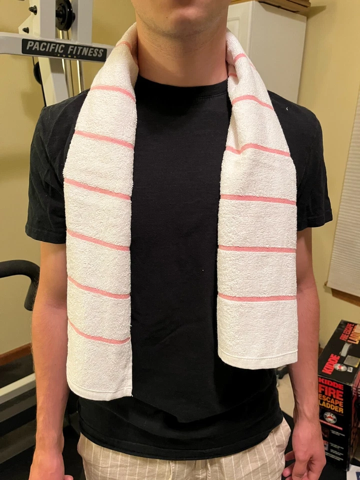 NUEVO LOTE-de-3 Toalla a Rayas Fitness Entrenamiento Ejercicio Gimnasio 13x44 pulgadas ¡HECHA EN EE. UU.! Foto 4 de 4