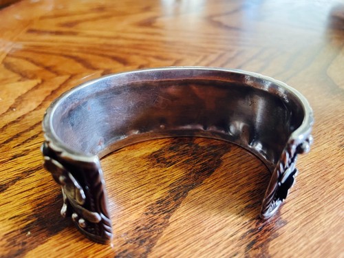 Estate Collection Old Pawn Navajo Sterling Silver Natural Kingman Turquoise Cuff - Picture 8 of 8
