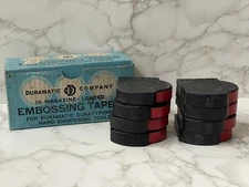 VTG Box of 8 Duramatic Embossing Tapes Red 401 M