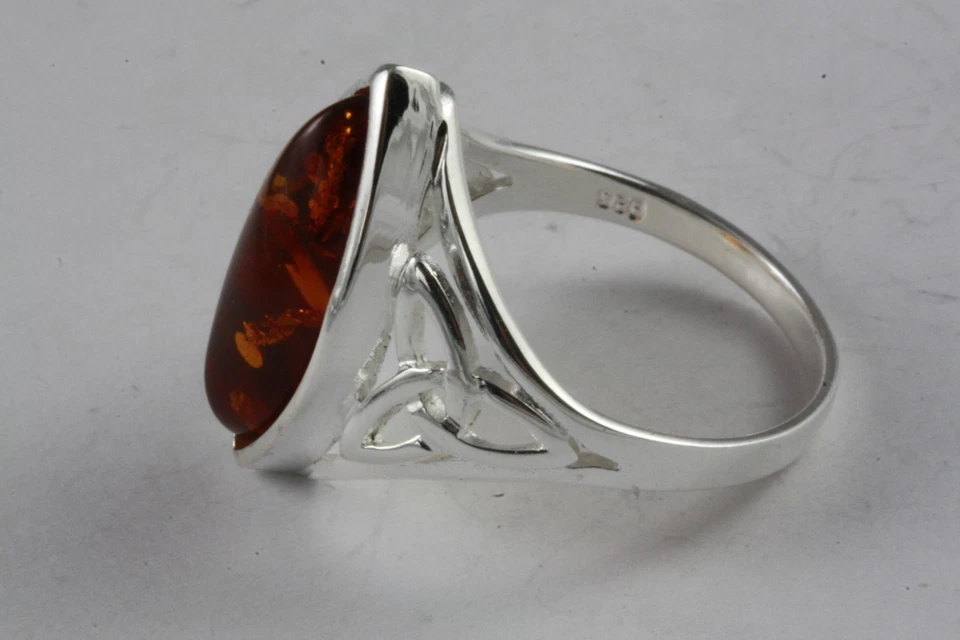Design Ambra Nodo Celico Anello Ambra Anello IN Argento 925 Vero Argento / 541 - Immagine 3 di 4